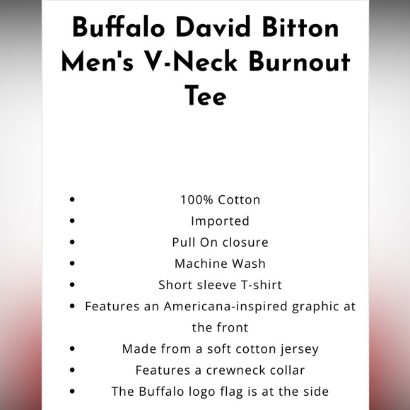 Buffalo David Bitton Men's V-Neck Burnout Tee - Picture 3 of 8